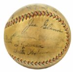 1935 Lou Gehrig Fred Lindstrom Earle Combs Connie Mack & Ultra Rare Hall of Famer Bill McGowan New York Yankees Multi Signed OAL (Harridge) Baseball - JSA Full Letter