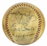 1935 Lou Gehrig Fred Lindstrom Earle Combs Connie Mack & Ultra Rare Hall of Famer Bill McGowan New York Yankees Multi Signed OAL (Harridge) Baseball - JSA Full Letter