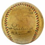 1935 Lou Gehrig Fred Lindstrom Earle Combs Connie Mack & Ultra Rare Hall of Famer Bill McGowan New York Yankees Multi Signed OAL (Harridge) Baseball - JSA Full Letter