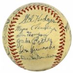 1951 Brooklyn Dodgers Team Signed ONL (Frick) Baseball w/ 24 Sigs. Incl. Jackie Robinson Roy Campanella Duke Snider - JSA Full Letter