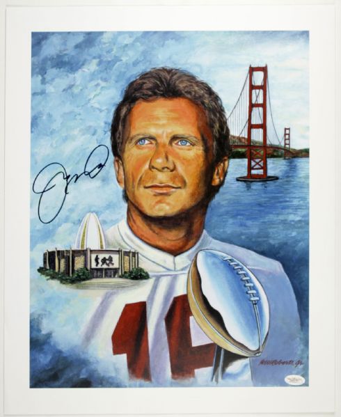 Joe Montana San Francisco 49ers Signed 16 x 20 Lithograph Print - JSA