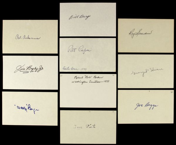 1930-44  Major League Baseball Debut Signed Index Card - Lot of 10 - JSA