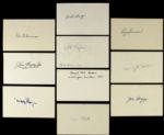 1930-44  Major League Baseball Debut Signed Index Card - Lot of 10 - JSA