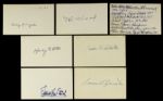 1901-09  Major League Baseball Debut Signed Index Card - Lot of 7 With Joe Wood - JSA