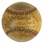 1933  St. Louis Cardinals Team Signed Official Leauge Baseball w/ 20+ Sigs. Incl. Pepper Martin (MEARS Auction LOA)