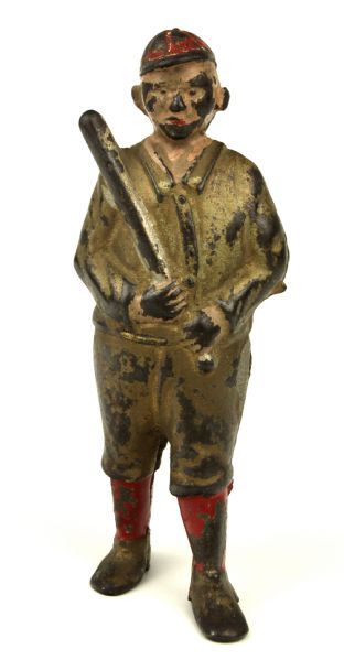1920s Cast Iron Baseball Player Bank 