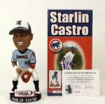 2010-11 Starlin Castro Chicago Cubs Signed Full Size Bat & Bobblehead - JSA 
