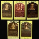 Collection of Signed Yellow Hall of Fame Postcards - 14 With Catfish Hunter Don Drysdale (2) Warren Spahn Bill Terry Lee MacPhail - JSA 
