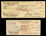 1943 George Burns Signed  & Grace Allen Signed Check - Lot of 2 - JSA