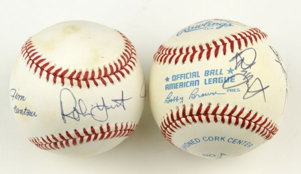 1980s Milwaukee Brewers Greats Signed Baseball w/ Robin Yount Jim Ganter Paul Molitor - Lot of 2 - JSA 