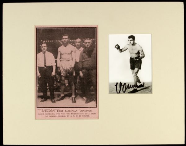 Max Baer Signed Postcard With Matted Photo - JSA 