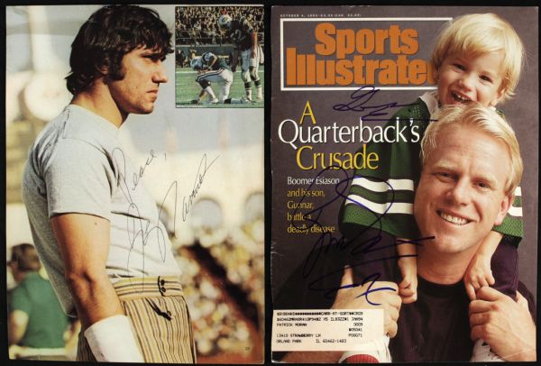 1970s-80s Football Signed Photo & Check Collection - Lot of 26 With Joe Namath Crazylegs Hirsch Dierdorf Dickerson Stabler Boomer - JSA 