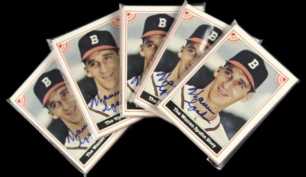 1983 The Warren Spahn Milwaukee Braves Signed Set - Lot of 5 - JSA 