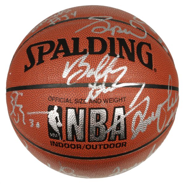 1994-95 Sacramento Kings Team Signed Official NBA Basketball 15 Sigs. With Mitch Richmond Spud Webb - JSA 