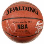 1994-95 Sacramento Kings Team Signed Official NBA Basketball 15 Sigs. With Mitch Richmond Spud Webb - JSA 
