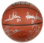 1994-95 Sacramento Kings Team Signed Official NBA Basketball 15 Sigs. With Mitch Richmond Spud Webb - JSA 