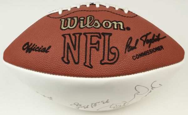 Indianapolis Colts Signed White Panel Football w/ 8 Sigs. Incl. John Mackey - JSA 