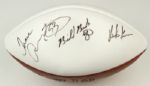 Indianapolis Colts Signed White Panel Football w/ 8 Sigs. Incl. John Mackey - JSA 