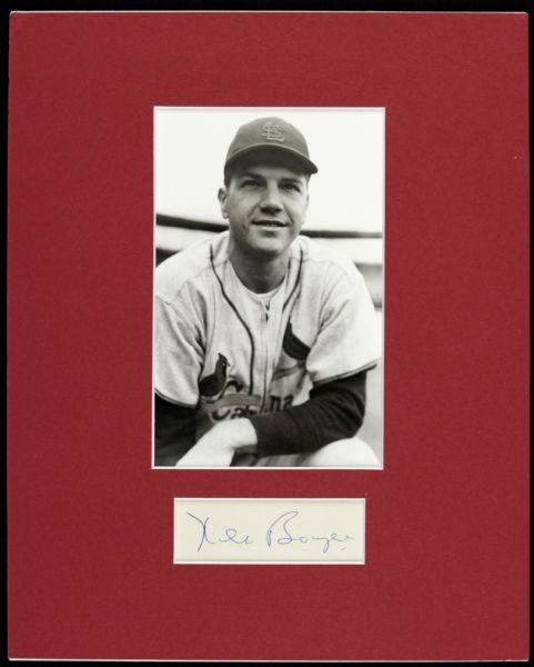 Ken Boyer St. Louis Cardinals Signed Cut Display - JSA 