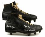 1940s Chick Maggioli Notre Dame Fighting Irish Game Worn Signed Cleats Also Signed by Joe Yonto Bill Gay & Bob Kelly (MEARS Auction LOA)