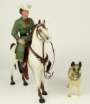 1950s Hartland Dale Evans With Rider Horse & Bullett Dog Green Version  
