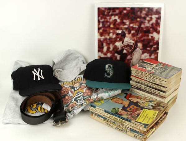 Monstrous Sports Memorabilia Collection - Green Bay Packers Signed Shirt Sweater Nitschke College Yearbook Joe Namath Shirt Yankees Mariners Caps (MEARS Auction LOA)