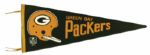 1960s - 70s Green Bay Packers Pennant - Lot of 2 & Mini-Pennant