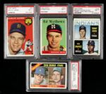 1954-66 Topps Baseball Graded Card - Lot of 4 With Don Sutton Rookie Harvey Kuenn Rookie Tommy John Rookie Eddie Mathews (PSA Graded)