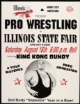 1980s King Kong Bundy 17" x 22" Illinois State Fair Wrestling Poster