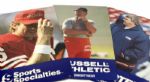 1980s Football Greats 11 1/2" x 18" Promotional Display - Joe Montana Bill Parcells Dan Reeves