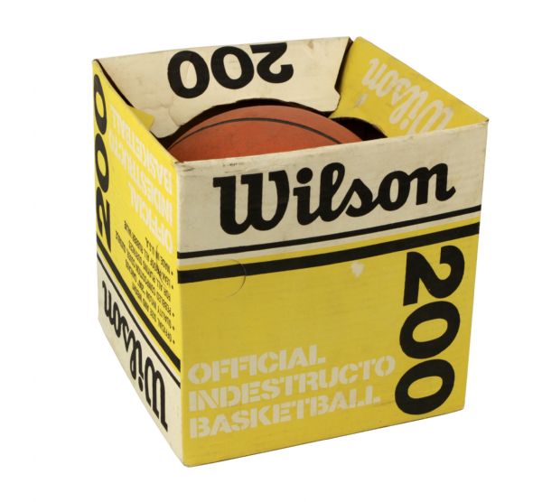 1980s Kareem Abdul Jabbar Los Angeles Lakers Milwaukee Bucks Wilson Store Model Basketball In Original Box 