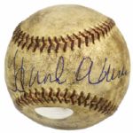 1954-65 Milwaukee Braves Game Used ONL (Giles) Baseball Signed by Hank Aaron (MEARS Auction LOA & Steiner Hologram)