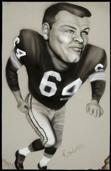 1960s Jerry Kramer Green Bay Packers 14" x 22" Original Painting Artwork 