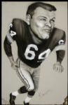 1960s Jerry Kramer Green Bay Packers 14" x 22" Original Painting Artwork 
