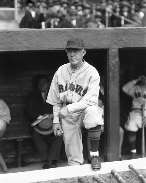 1929 Johnny Evers Boston Braves Charles Conlon Original 11" x 14" Photo Hand Developed from Glass Plate Negative & Published (The Sporting News Hologram/MEARS Photo LOA)