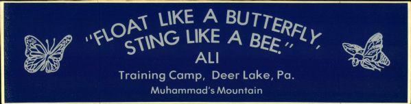 1980 Larry Holmes vs. Muhammad Ali  Oct. 2  Fight 14 1/2" x 3 3/4" Bumper Sticker & Training Camp Bumper Sticker