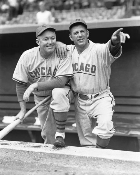 1937 Gabby Hartnett Charlie Grimm Chicago Cubs Charles Conlon Original 11" x 14" Photo Hand Developed from Glass Plate Negative & Published (The Sporting News Hologram/MEARS Photo LOA)
