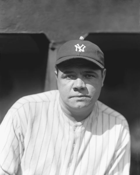 1924 Babe Ruth New York Yankees Charles Conlon Original 11" x 14" Photo Hand Developed from Glass Plate Negative & Published (The Sporting News Hologram/MEARS Photo LOA)