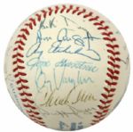 1990 Milwaukee Brewers Team Signed Baseball w/ 30 Sigs. Incl. Robin Yount - (MEARS Auction LOA)