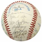 1990 Milwaukee Brewers Team Signed Baseball w/ 30 Sigs. Incl. Robin Yount - (MEARS Auction LOA)
