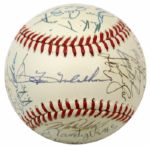 1990 Milwaukee Brewers Team Signed Baseball w/ 30 Sigs. Incl. Robin Yount - (MEARS Auction LOA)