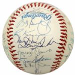 1990 Milwaukee Brewers Team Signed Baseball w/ 30 Sigs. Incl. Robin Yount - (MEARS Auction LOA)
