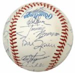 1989 Milwaukee Brewers Team Signed OAL (Brown) Baseball w/ 26 Sigs. Incl. Rare Gus Polidor Robin Yount Paul Molitor (MEARS Auction LOA) 