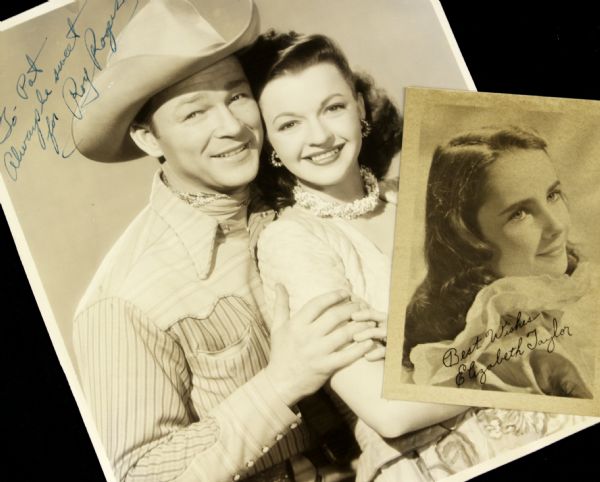 1950s-60s Celebrity Signed Photos & Publicity Photos Incl. Young Elizabeth Taylor Roy Rogers Signed 8" x 10" & 19 Rogers Original Personal Photos  (MEARS Auction LOA)