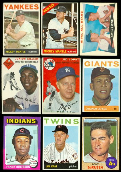 1933-1980 Mid-High Grade Baseball Card Collection (1193) Including Three 1960s Mickey Mantles