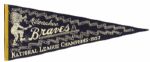 1957 Milwaukee Braves 29" National League Champions Scroll Pennant 