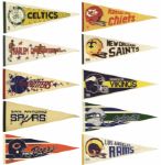 1970s Basketball & Football Pennant - Lot of 46