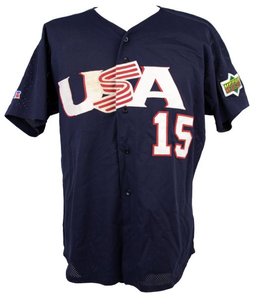 Justin Upton Team USA Game Worn Jersey & B.J. Upton Game Used Batting Gloves  Arizona Diamondbacks Star (MEARS Auction LOA)