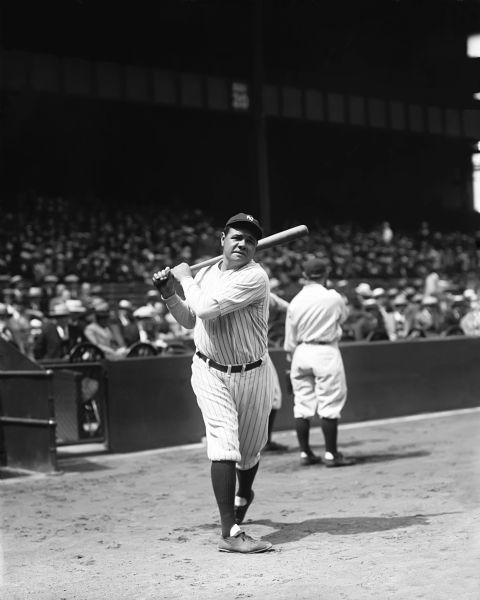 1927 Babe Ruth New York Yankees Charles Conlon Original 11" x 14" Photo Hand Developed from Glass Plate Negative & Published (The Sporting News Hologram/MEARS Photo LOA)