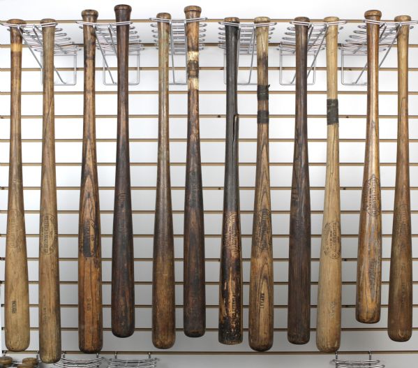 1917-31 H&B Louisville Slugger Professional Model Game Used Minor League Bats (Lot of 12) MEARS Auction LOA